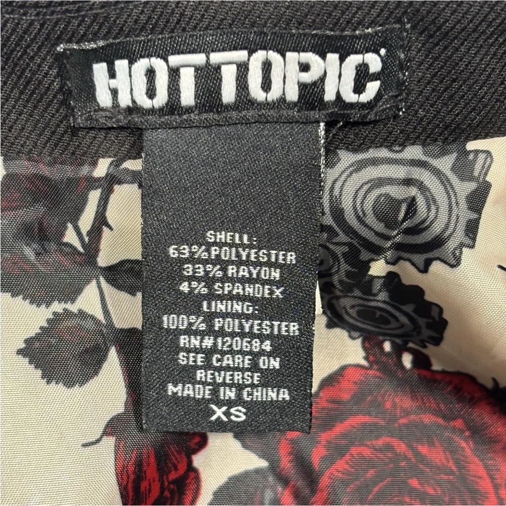 Hot Topic Snap-Front Split-Back Long Vest Women’s XS Black Steampunk Goth Punk - Picture 7 of 11